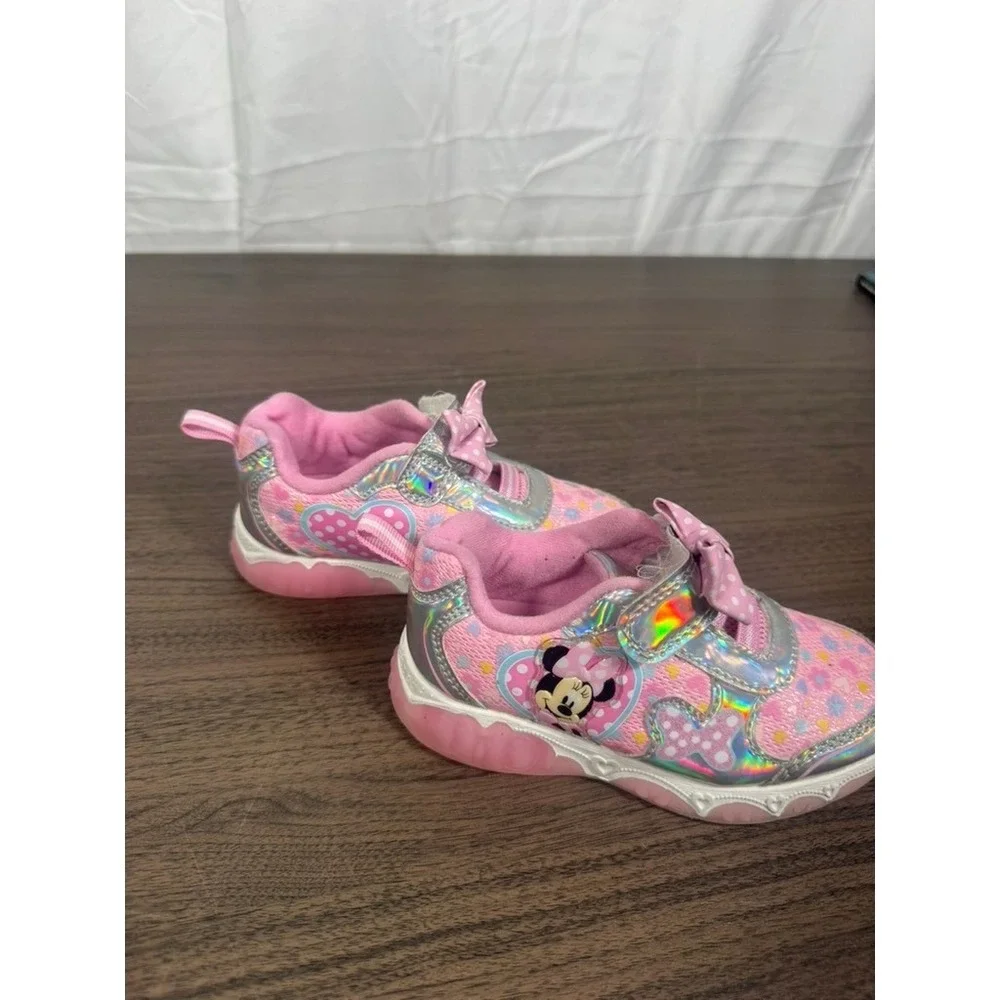 Disney Minnie Mouse Toddler Girls Pink‎ Light-Up Sneakers Size 8